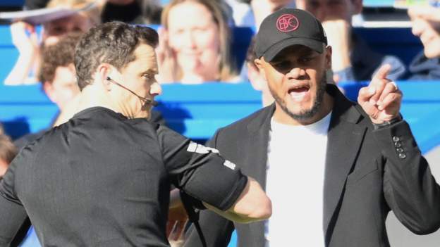 Burnley: Vincent Kompany says refereeing ‘not good enough’ in Premier League