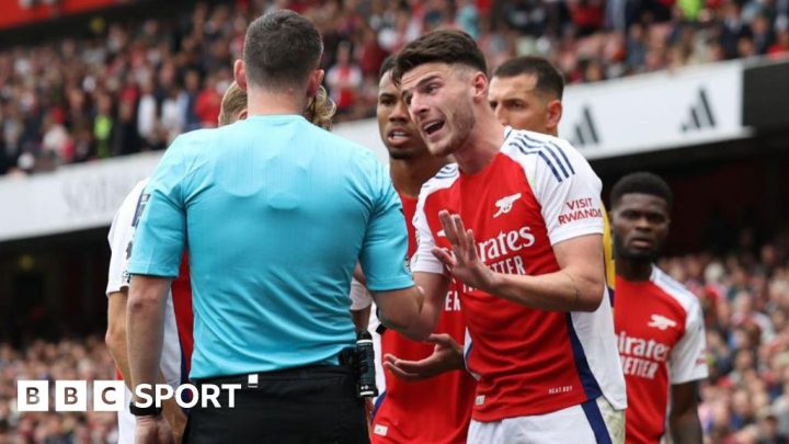 Declan Rice: Referee Chris Kavanagh ‘didn’t like’ red card in Arsenal v Brighton draw