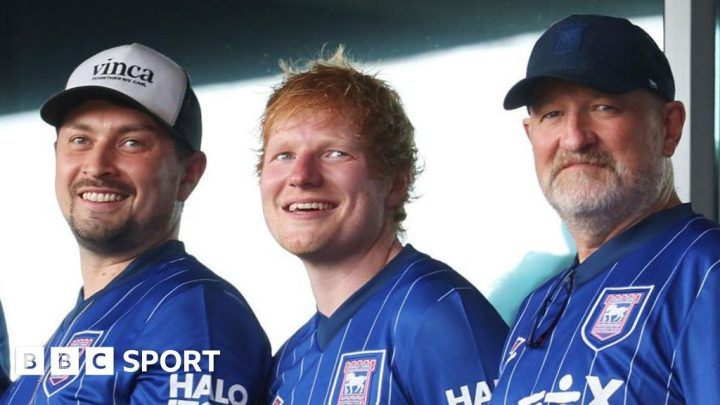 Ipswich Town beat Tottenham: Ed Sheeran plays part in ‘massive day’ for Tractor Boys