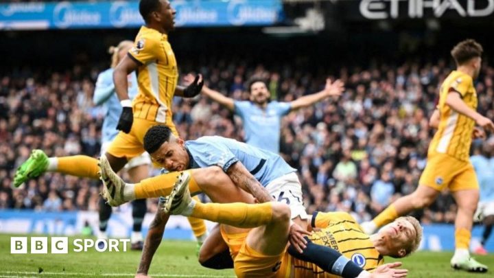 Man City 2-2 Brighton: Visitors twice come from behind to draw