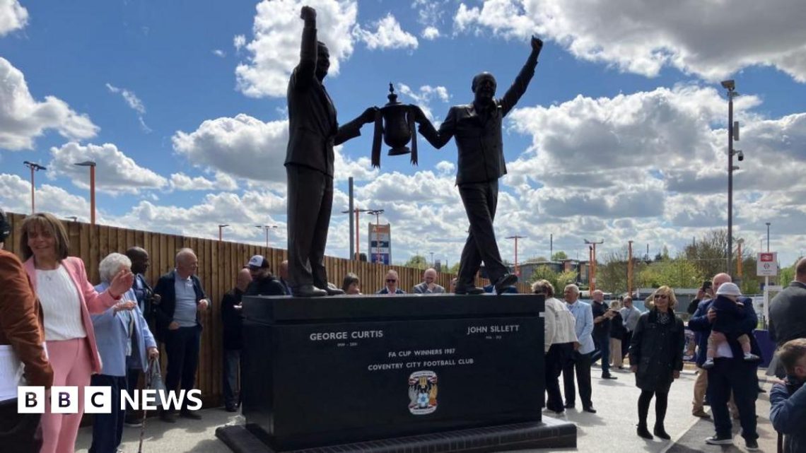 Statue celebrating Coventry City legends unveiled Statue celebrating Coventry City legends unveiled