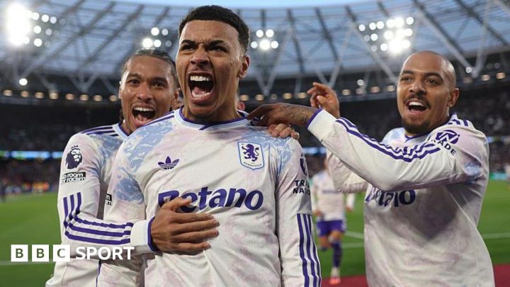 West Ham 2-3 Aston Villa: Morgan Rogers scores twice as visitors extend winning run to nine matches