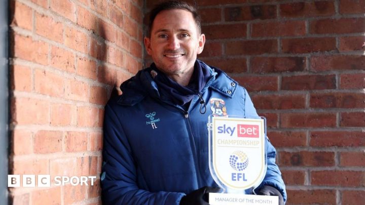 Frank Lampard: Coventry City boss named Championship manager of the month