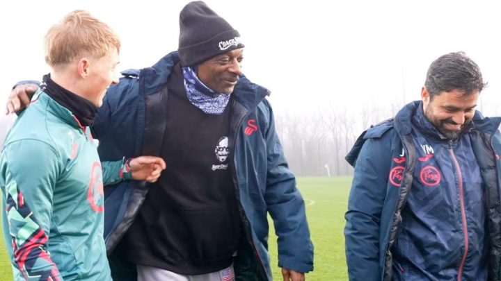 Snoop Dogg: Legendary American rapper drops in on Swansea City training
