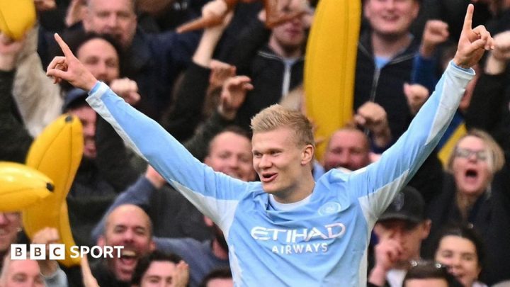 Erling Haaland scores twice as Manchester City beat Ipswich Town